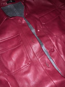 Burgundy Leather Dress/Shirt