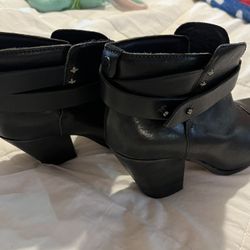 New Black Leather Booties