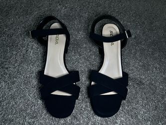 Soda Navy Blue Strappy Heeled Sandals