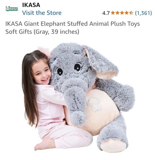 IKASA 39in Giant Stuffed Animal Plush With Gift Bag