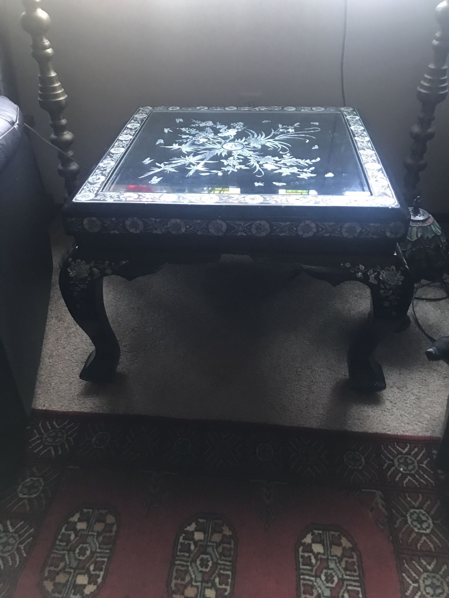 ORIENTAL INLAID TABLE- Mother Of Pearl