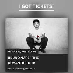 Bruno Mars Floor Tickets ~ The Romantic Tour @ SoFi Stadium (2 Count)