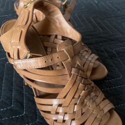 Tory Burch Leather Brown Women’s heel shoes Size 5.5