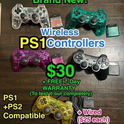 🕹️ NEW Wireless Playstation 1 Controllers – PS1 / PS2 Compatible