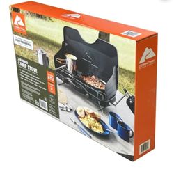 Ozark Trail 2-Burner Propane Gas Camping Stove, Black