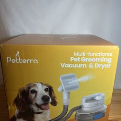 Pet Terra 3-in-1 Grooming Kit: Vacuum Suction 99%, Dryer & Professional Pet Grooming Clipper. 6 Grooming Tools for Shedding & Drying Pet Hair. 4L Dust