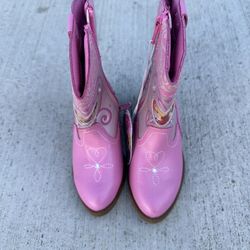 BRAND NEW DISNEY PINK KIDS COWBOY/COWGIRL ZIP UP BOOTS SIZE 9
