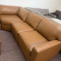 5 Pc Leather Sectional Sofa With Chaise-Radley 