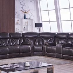 3pc Sectional Seats Genuine Leather $2500