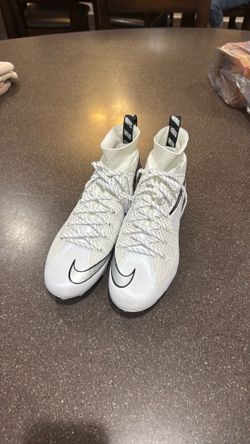 All White Nike Vapor Edge 360 Untouchable Mid Football Cleats
