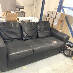 Black Leather Sofa for Sale