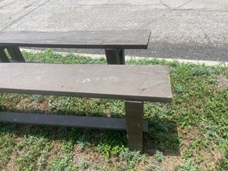 Benches and table