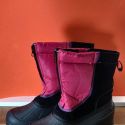 Size 4 Big Girls Snow Boots Rain Winter Waterproof 