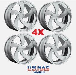 20 US MAGS DESPERADO STAGGERED 20X8 20X9.5 WHEEL RIM C10 C-10 BRUSHED U134 INTRO