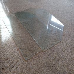 2 Prices Of Glass Shelves. Tempered.  27 X 17. Dog Eared