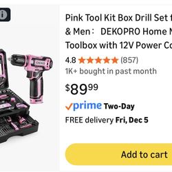 Pink Tool Box Drill Set