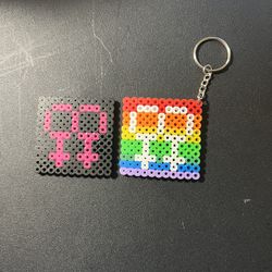 Perler Beads Lesbian Pride Keychain And Magnet 