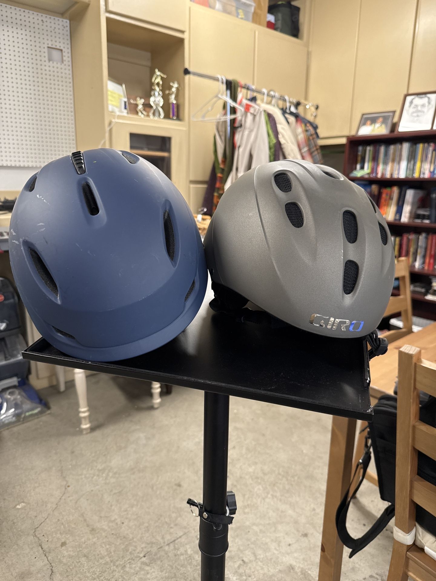 2 Adult Bike / Skate Helmets – Giro & Matte Blue – Adjustable /