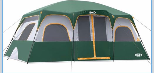 12 Person Tents for Camping Waterproof Family Cabin Tent with Rainfly Easy Setup Windproof Double Layer Tent with 2 Mesh Door & 6 Large Mesh Windows 1
