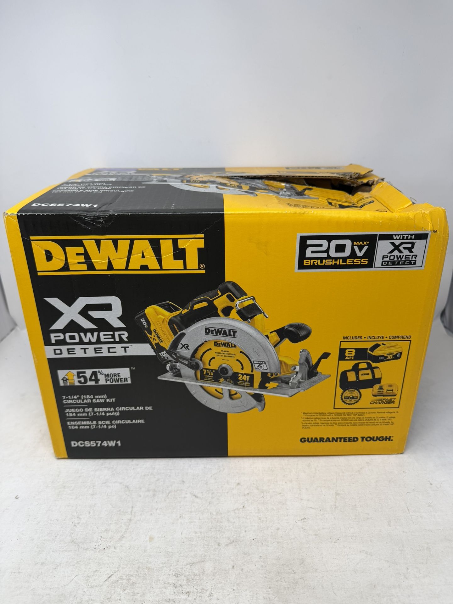 DeWALT 20V MAX XR DCS574W1 7-1/4" Circular Saw Kit (Battery + Charger)