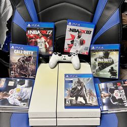 Playstation 4 Destiny Limited Ed Glacier White with Og Controller and 11 Games