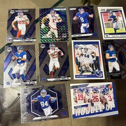 10 card lot New York Giants Jalin Hyatt Theo Johnson Wan’dale Robinson rc Malik Nabers Prizm Select Mosaic silver  Absolute etc . All cards in good co