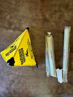 New-Two (2) sets 22" wet floor & safety cones with wall mount