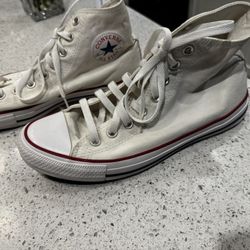 Converse Chuck Taylor All Star high-top sneakers in white canvas mens size 8