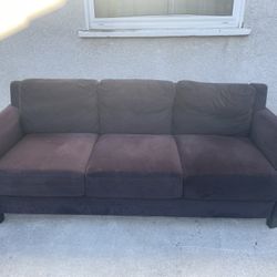 Delivery Available/ Black Velvet Style Couch 