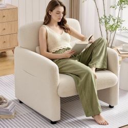 Brand New in sealed box Korser Sherpa Accent Chair – Beige Modern Living Room Armchair