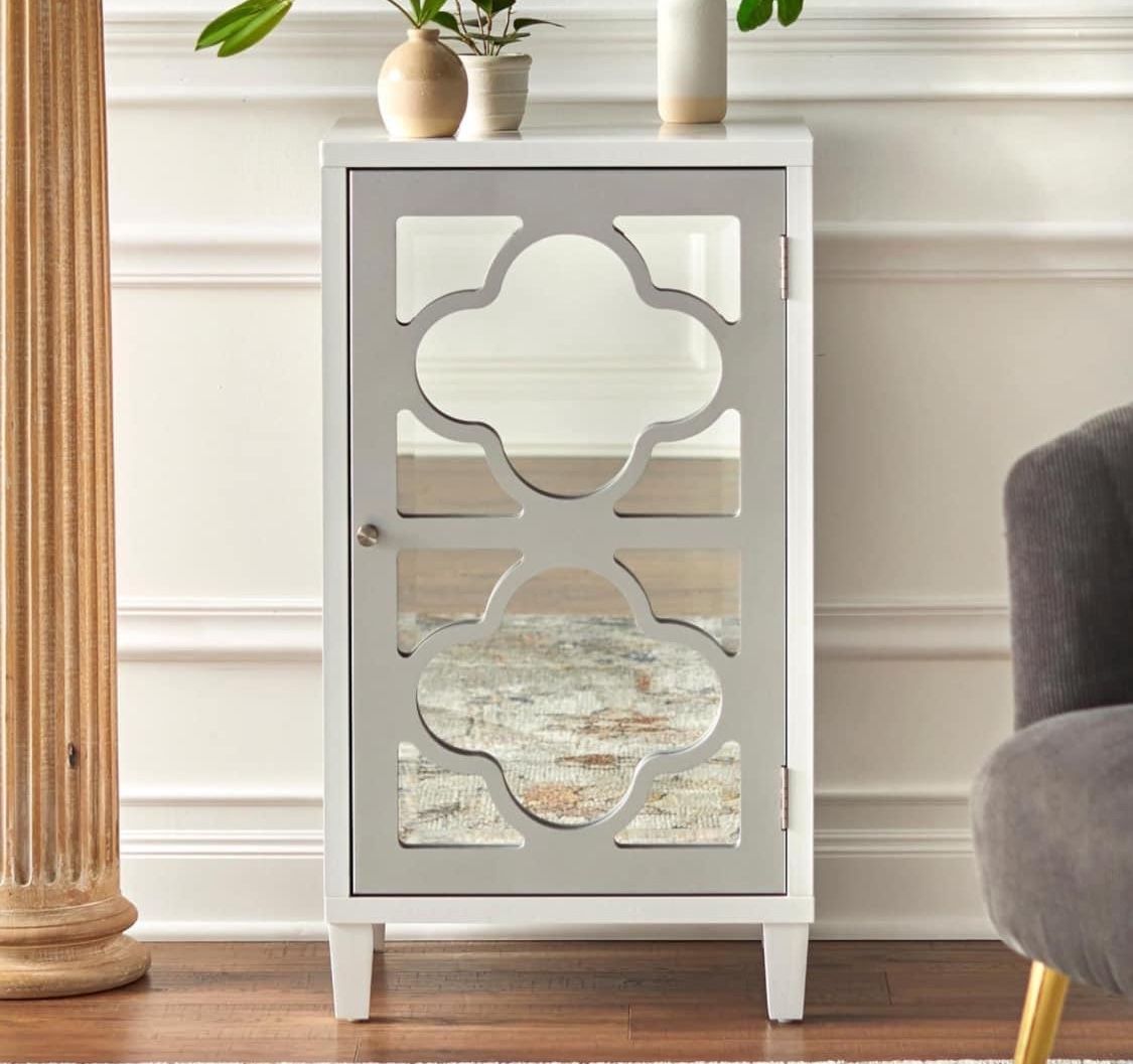 New Modern White Accent Storage Cabinet