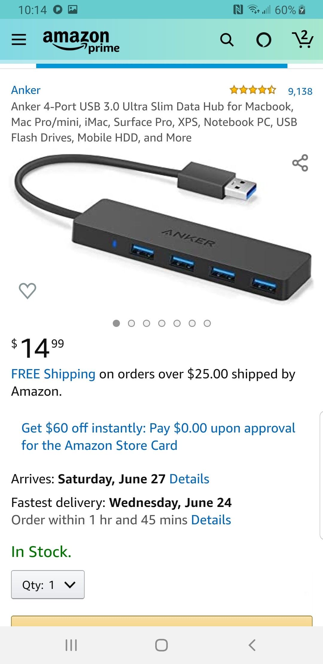 Anker 4-Port USB 3.0 Ultra Slim Data Hub