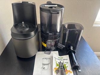 Cold Press Juicer, Juicer Machines with 5.3" Wide Feed Chute, Slow Masticating Juicer for High Yield with Whole Fruits and Vegetables (Black)