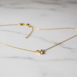 Dainty 14k Solid Gold Mickey Mouse Necklace