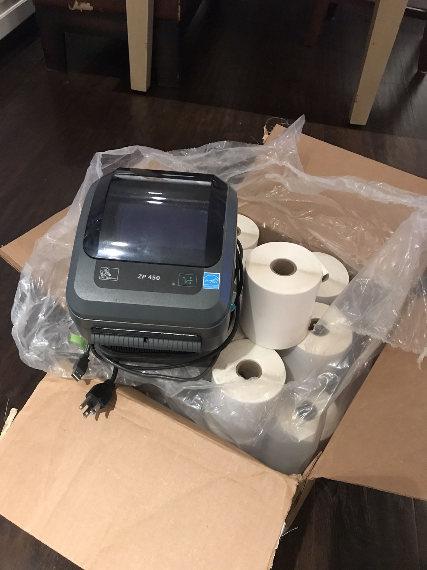 Zebra ZP 450 Thermal printer With 20 Rolls