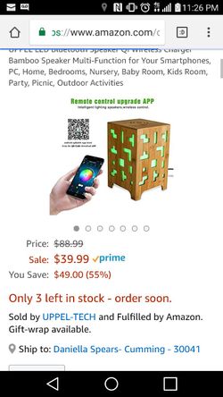 Led Bluetooth wireless bamboo speaker