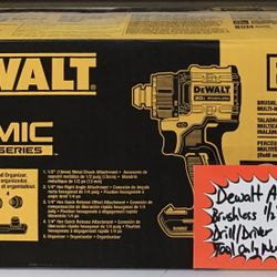 Dewalt Atomic 20V Max Brushless 1/2” Multi-Head Drill/ Driver W/ 4 Attachments Tool Only New 