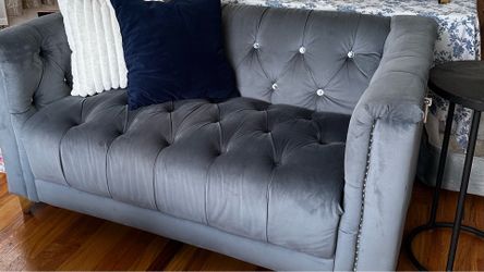 2 x Velvet  Sofas  (3-Seater & 2 -seater Loveseat )