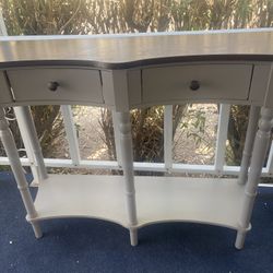 Gray Console, Sofa Table, Entryway. With Two Drawers Very Good Condition.