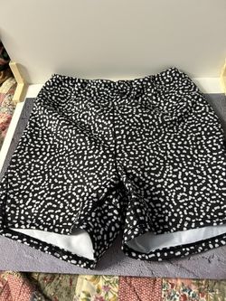 Black White Biker Athletic Shorts Size S
