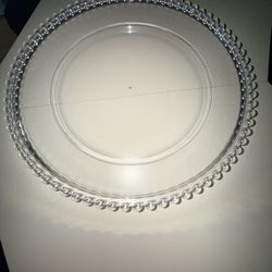 Clear Beaded Plastic Charger Plates