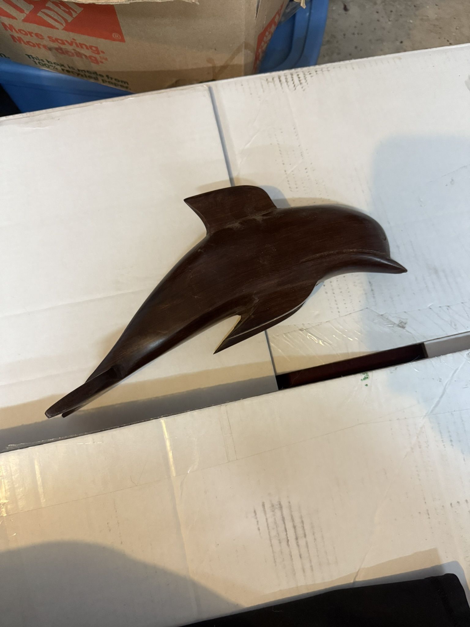 Wooden And Melt Dolphin And Whale Figurines