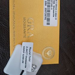 Moissanite 2.44ct earings