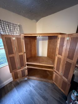 Wood Console Entertainment center