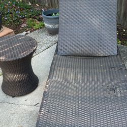 Rattan Lounge Chair And Table