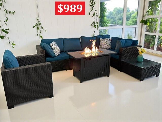 New Outdoor Patio Furniture with Fireplace, We finance & Deliver, $54 down, Price $989