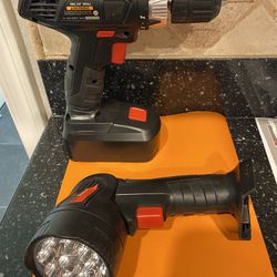 Drillmaster 3/8” Drill And Flashlight