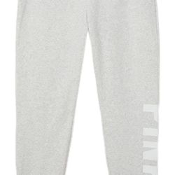 Victoria's Secret Pink Fleece Skinny Jogger Hearher Stone Size Large