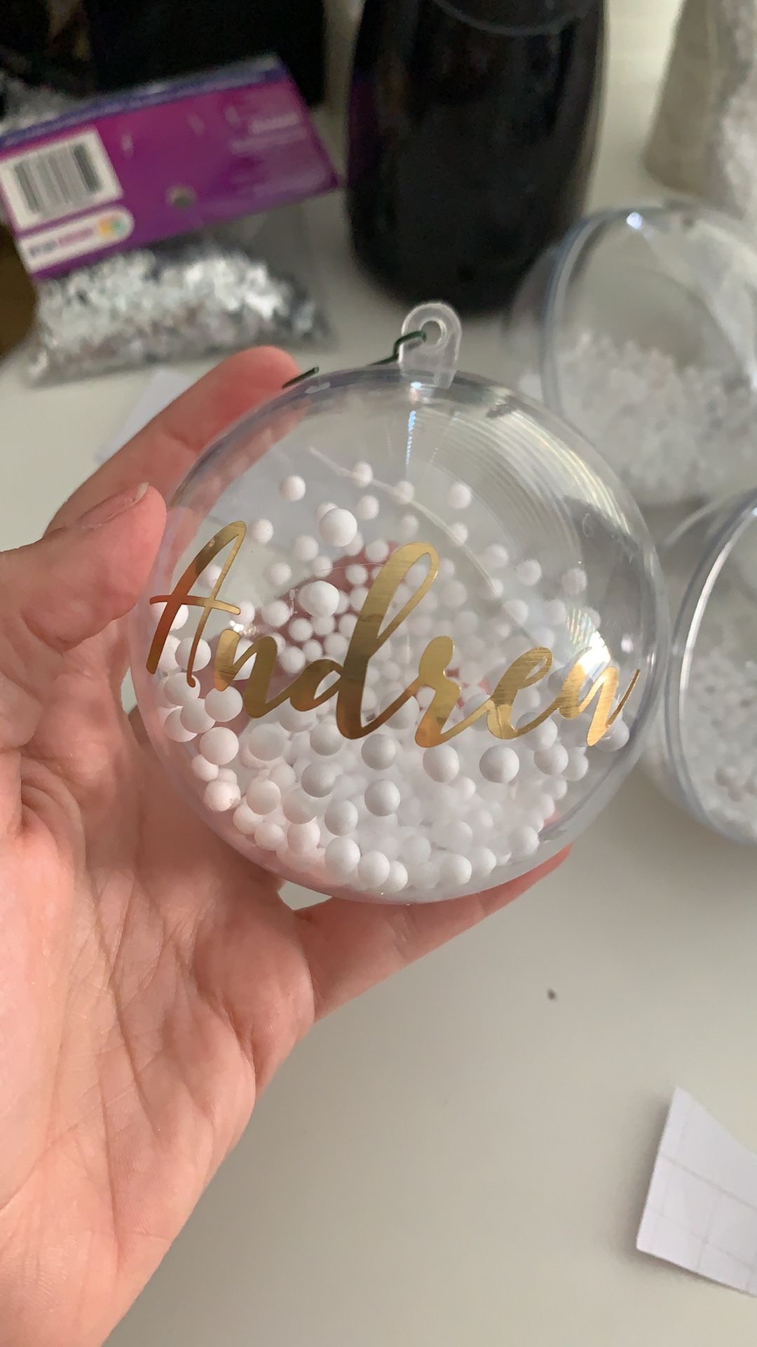 Christmas Ornament Clear Customs - Bolas De navidad Personalizadas
