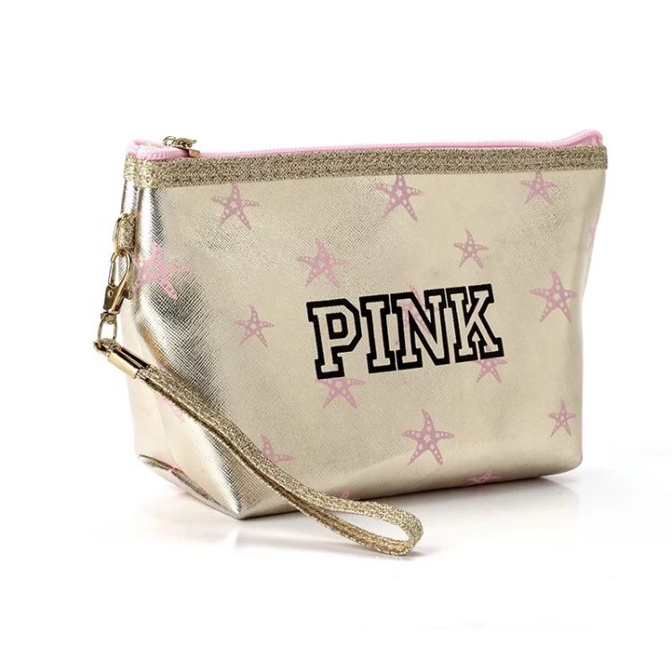 PINK MAKE UP BAGS - ROSE SHAPED BLUSH BRUSHES NEW 